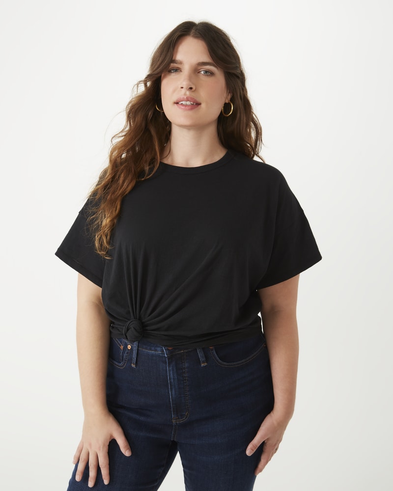 Front of plus size Whisper Cotton Rib Crewneck Tee by Madewell | Dia&Co | dia_product_style_image_id:173751